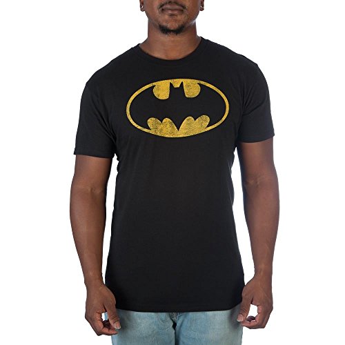 DC Comics Batman Vintage Oval Logo Mens Black T-Shirt (Small)
