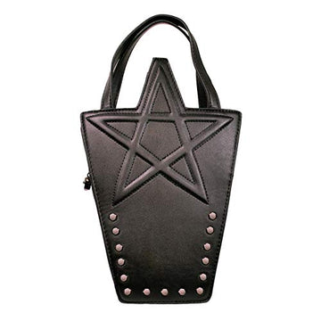 Lost Queen Women's Pentagram Black Karma Bag - Wear as Backpack Shoulder Bag or Handbag