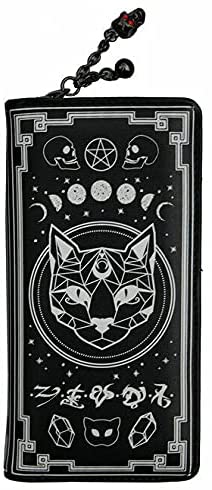 Lost Queen Spellbinder with Cat Pentagram and Occult Symbols Women's Witchy Wallet