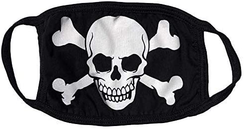 kreepsville 666 Fashion Face Mask Costume Vanity Covering (Skull n Crossbones) Black