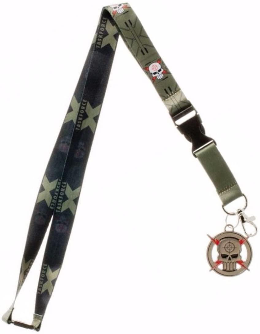 Harley Quinn Suicide Squad Task Force LANYARD ID Holder With Charm Keychain