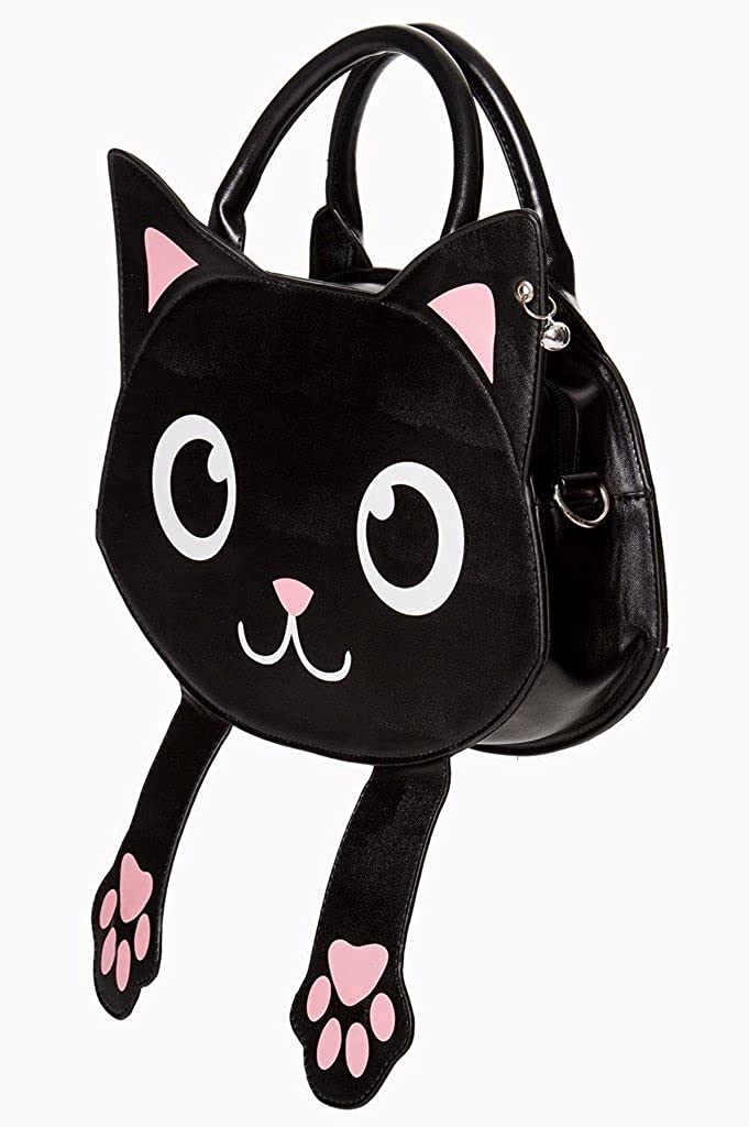 Lost Queen Women's Peek-a-Boo Purse Bag of Tricks Cat Handbag Ladies Shoulder Bag