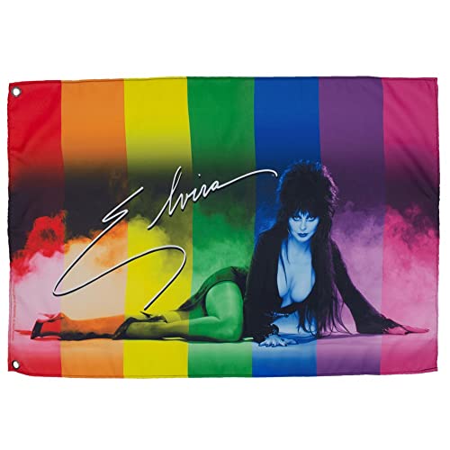 Elvira Pride Rainbow Mist Flag 2x3 FT - LGBTQ+ Mistress of the Dark Banner for Gay and Lesbian Community