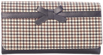 Lost Queen Retro Houndstooth and Bow Zen Garden Flap Wallet