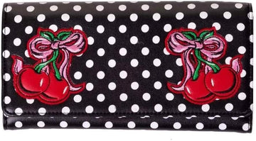 Lost Queen Rockabilly Pin-up Cherry Polka Dot Wallet - Lucille Wallet