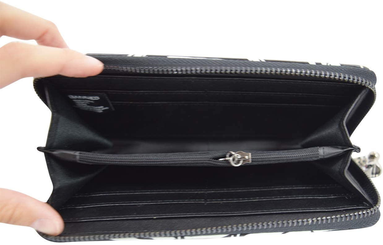 Lost Queen Gothic Skeleton Ribcage Glow in the Dark Zip Around Wallet