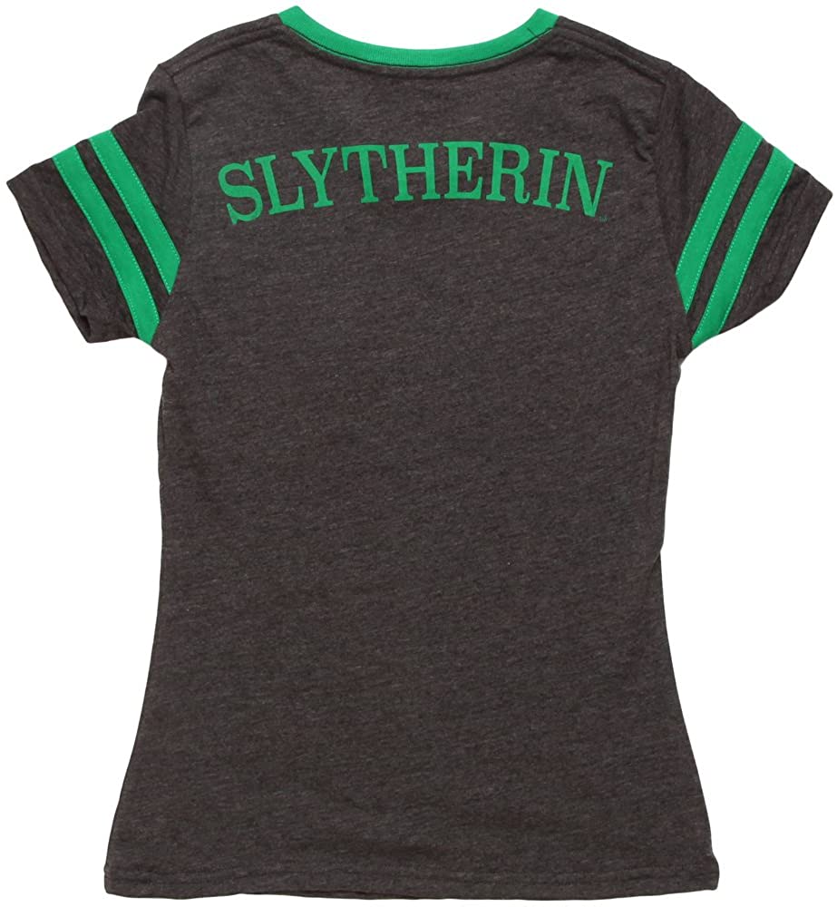 Harry Potter Slytherin Varsity Juniors Fit Tee - Charcoal (Medium)