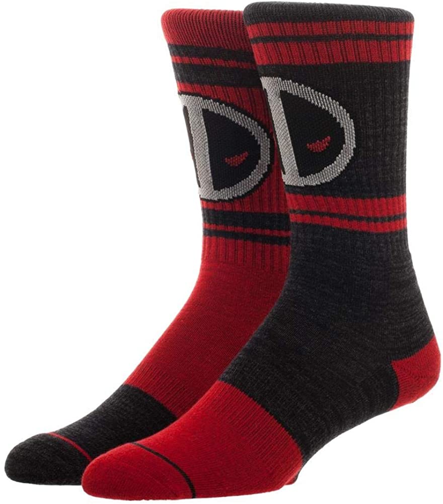 Deadpool Logo Color Flipped Men's Crew Socks