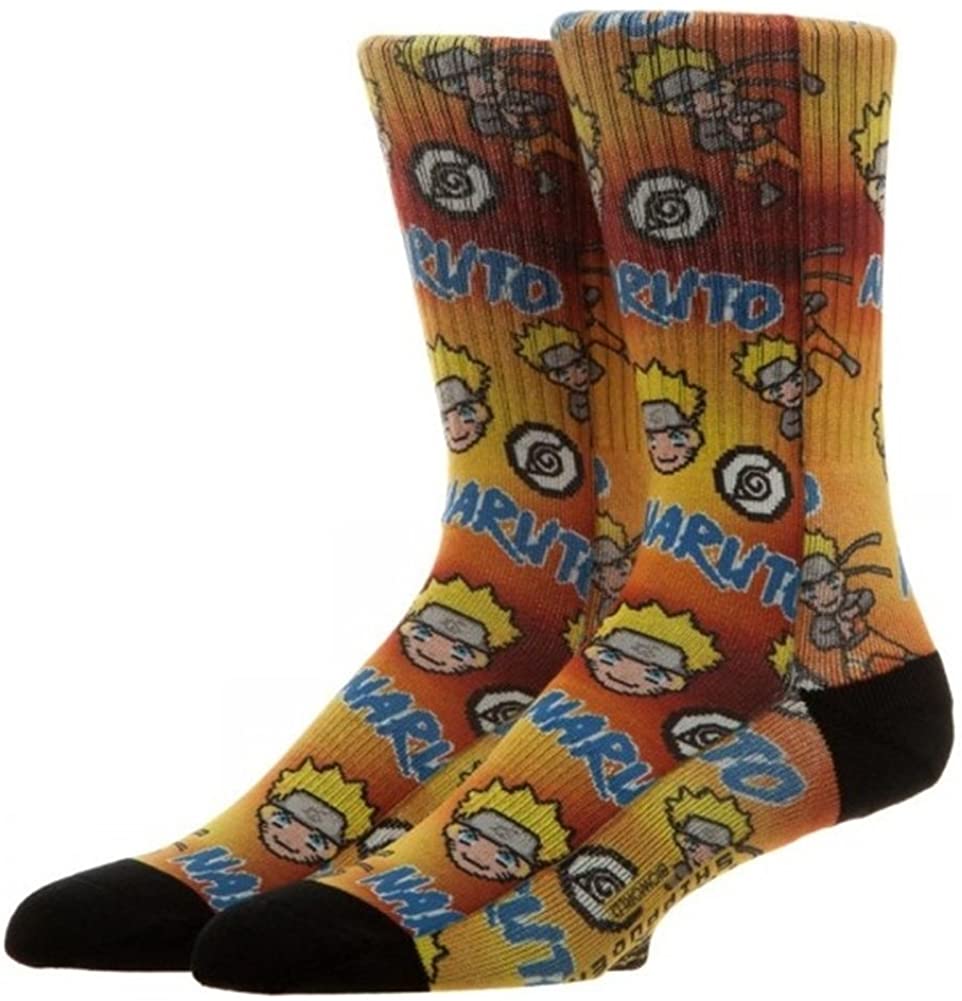 Naruto Pixel Sublimated Men's Crew Socks