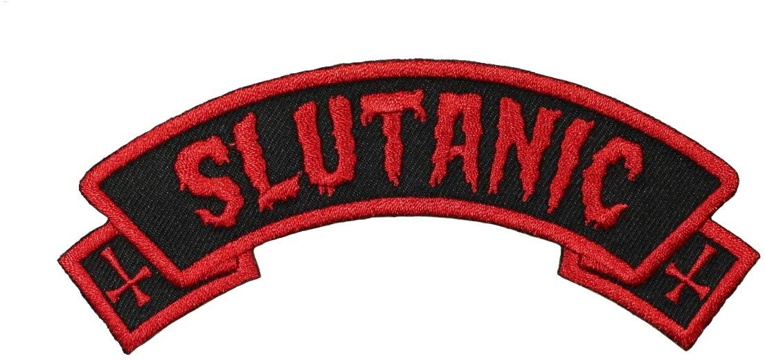 Slutanic Arch Patch Kreepsville 666 Name Tag Badge Embroidered Iron On Applique