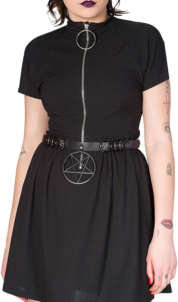 Lost Queen Gothic Enyo Pentacle Double Buckle Alternative Belt Pentagram