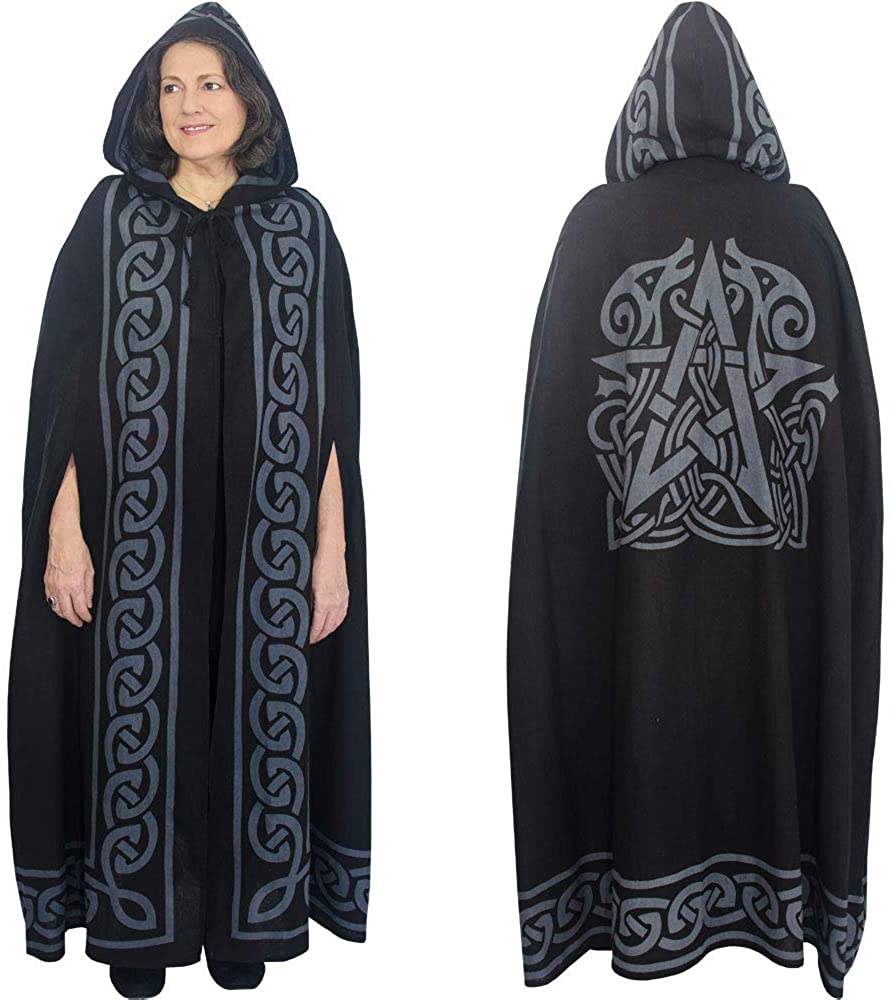 The New Age Source Ritual Cotton Cloak Pentacle Grey