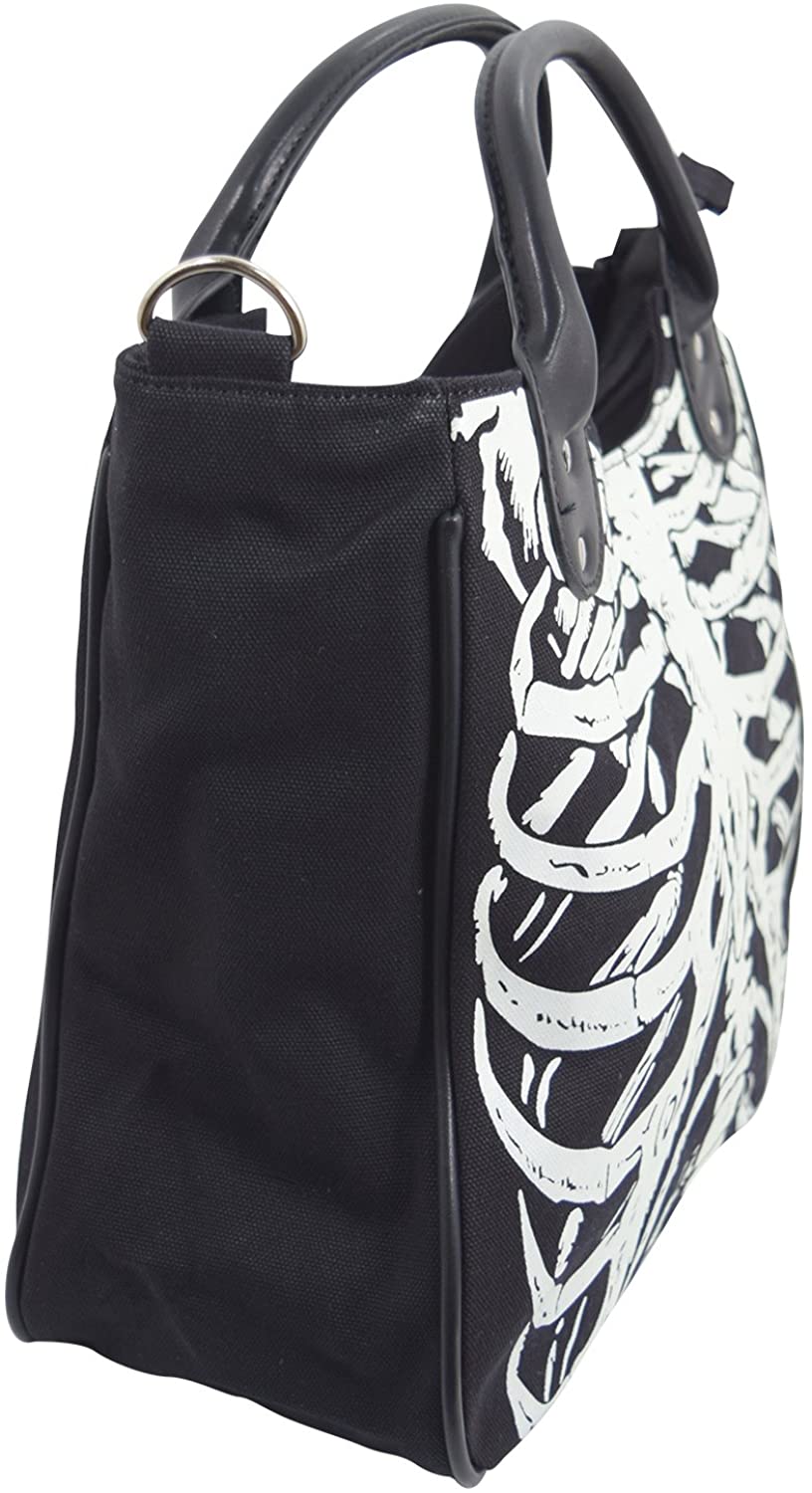 🌟 Lost Queen Glow In The Dark Skeleton Ribcage Shoulder Bag - Embrace Gothic Elegance! 🦴