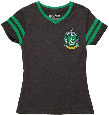 Harry Potter Slytherin Varsity Junior Tee - Charcoal (Medium)