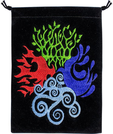 New Age Source Unlined Black Velvet Bag - 4 Elements