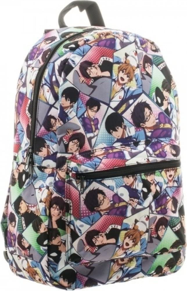 Iwatobi Swim Club with Pets Anime All Over Kids 16" Large School Backpack Bag