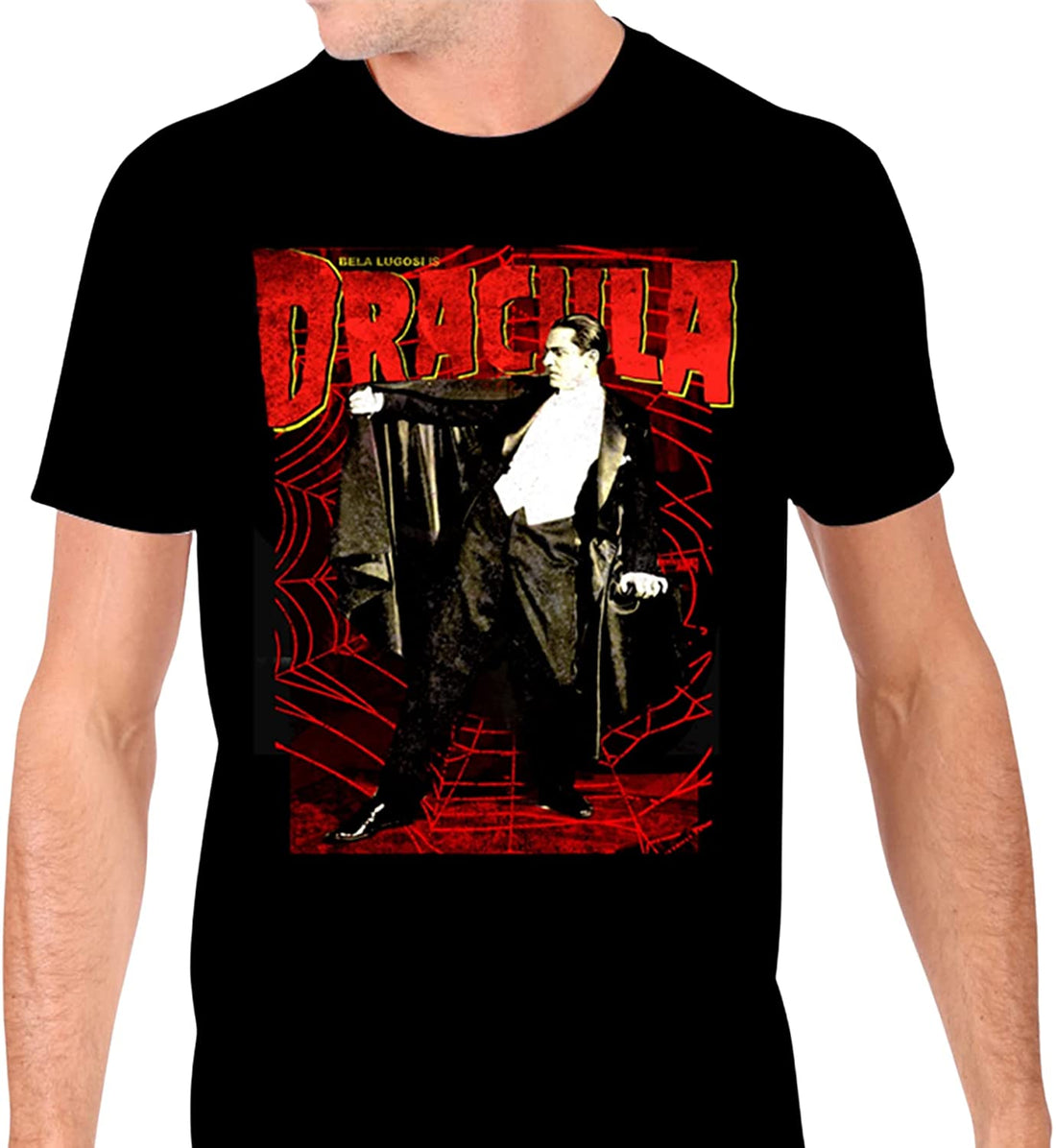 Universal Monsters Dracula Men's T-Shirt - 1931 Classic Horror Movie Spider Web Tee