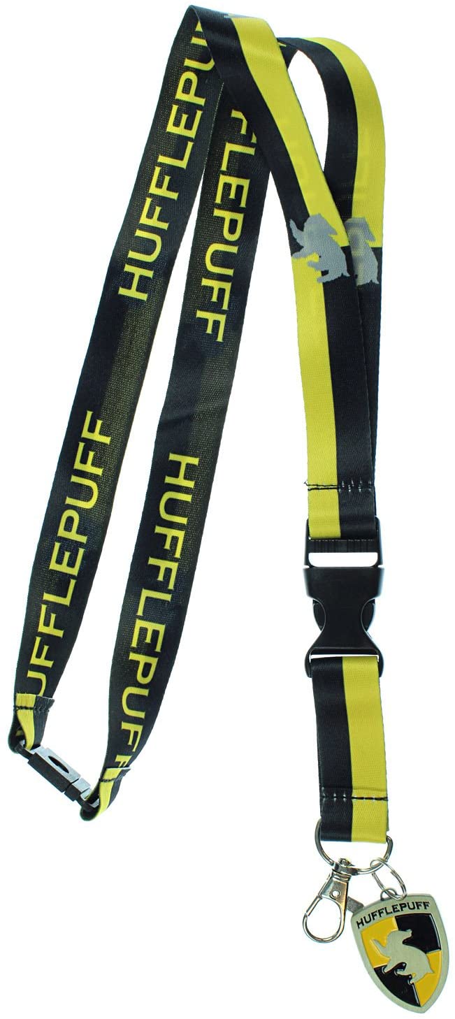 Harry Potter Hufflepuff Lanyard with 3D Metal Charm ID Card Holder and Sticker