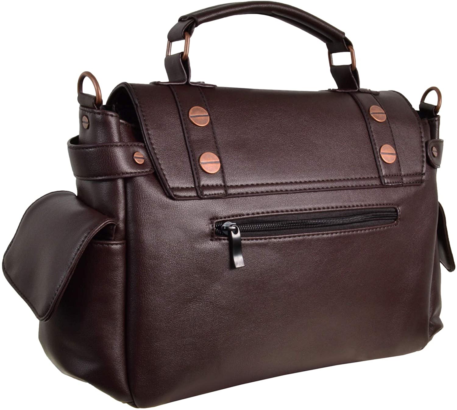 Lost Queen Brown Steampunk Handbag With Copper Details