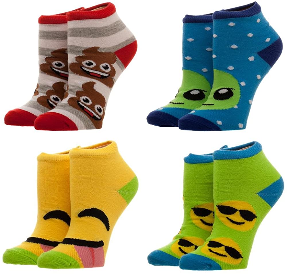 Emoji 4 Pairs Youth Ankle Socks