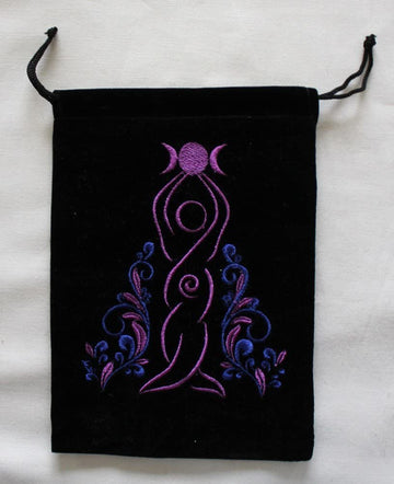 Kheops Goddess Unlined Black Velvet Tarot Bag