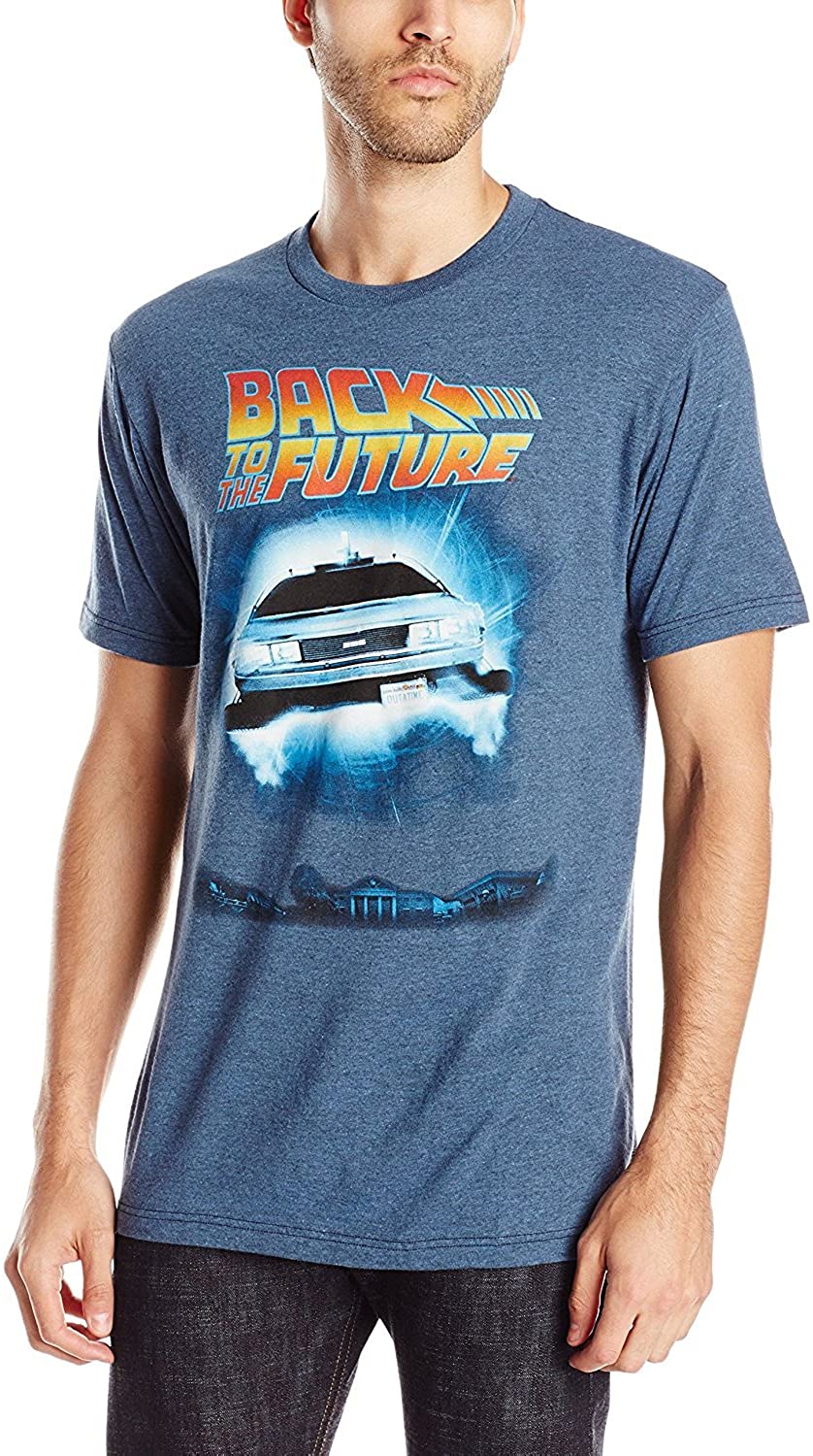 Back to the Future Men's Blue Delorean T-Shirt