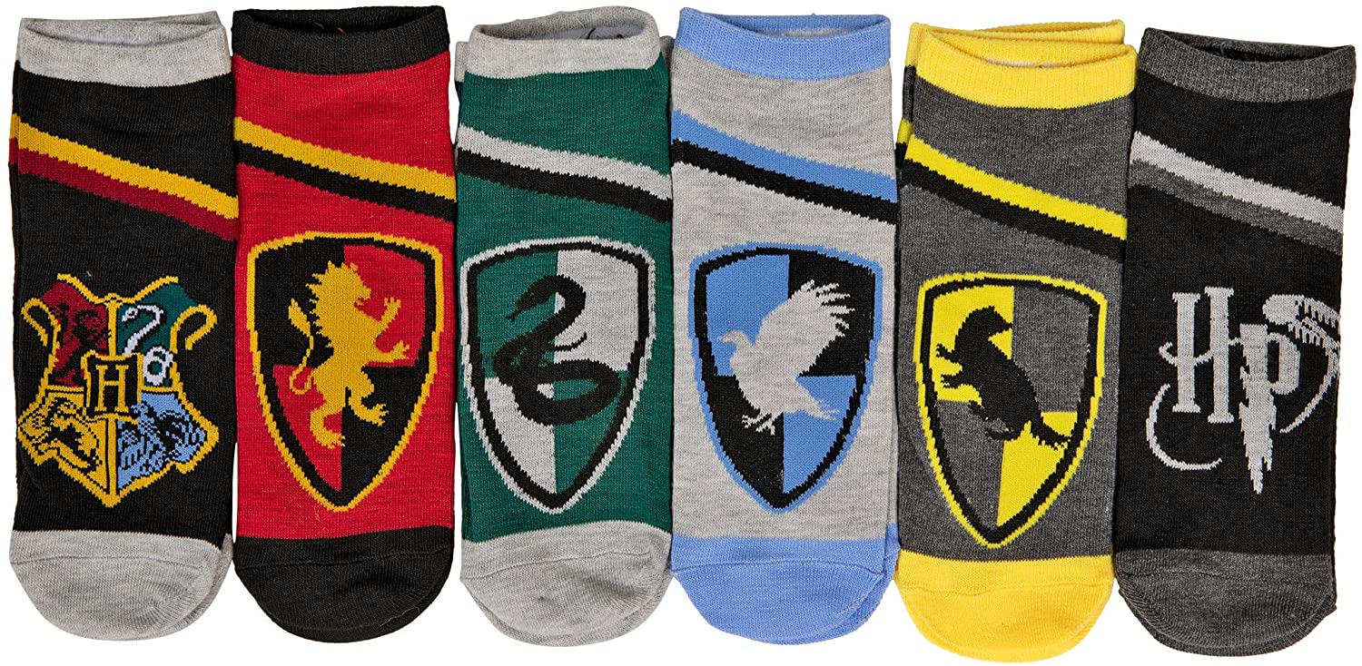 Harry Potter Women's Ankle Socks House Crests and Symbol 6-Pack