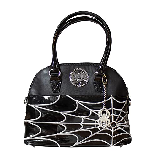 Elvira Women’s Spiderweb Top Handle Handbag Macabre Mobile Silver Edition Purse