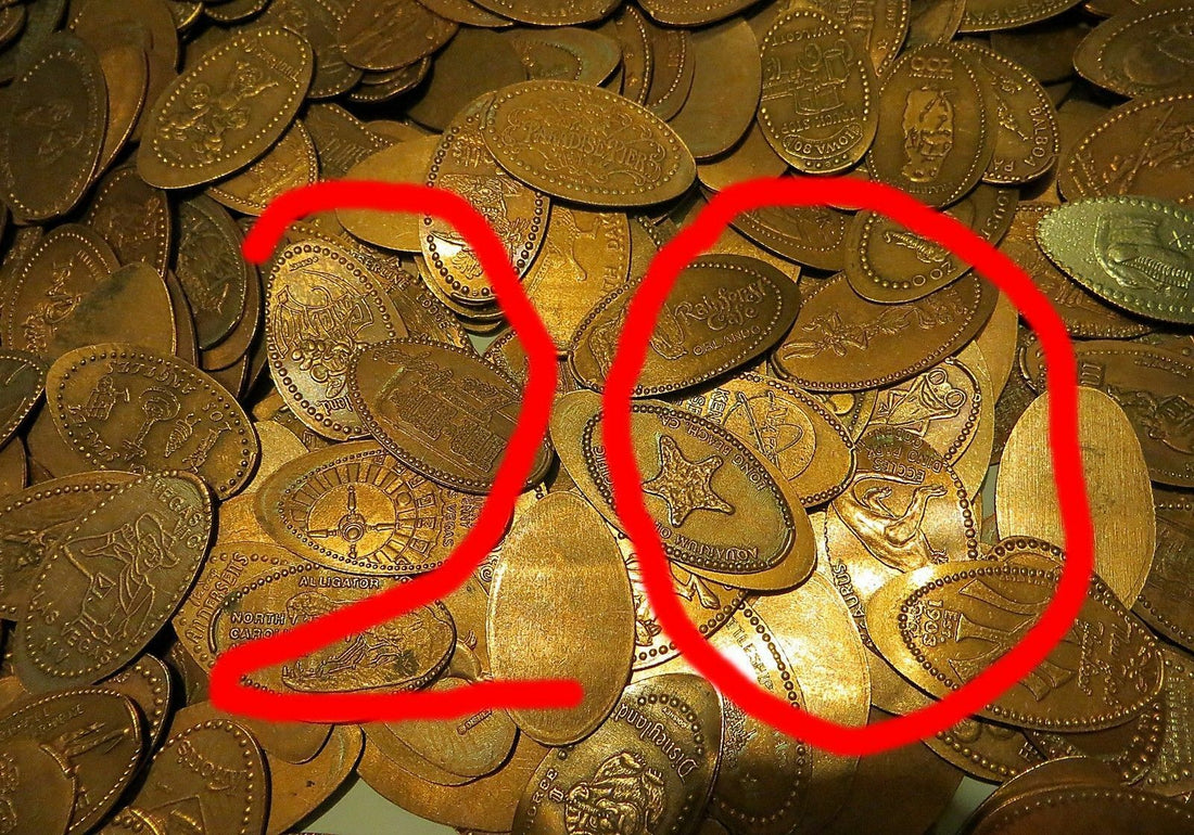 ELONGATED PENNY MIXED GRAB BAG OF 20 PRESSED COINS