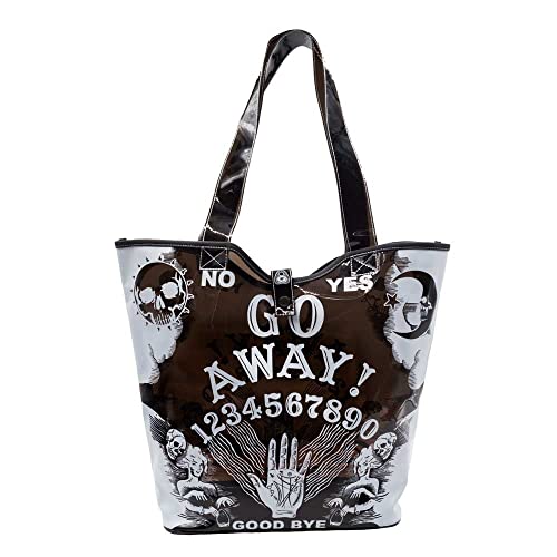 Ouija Go Away PVC Translucent Gothic Beach Tote Bag