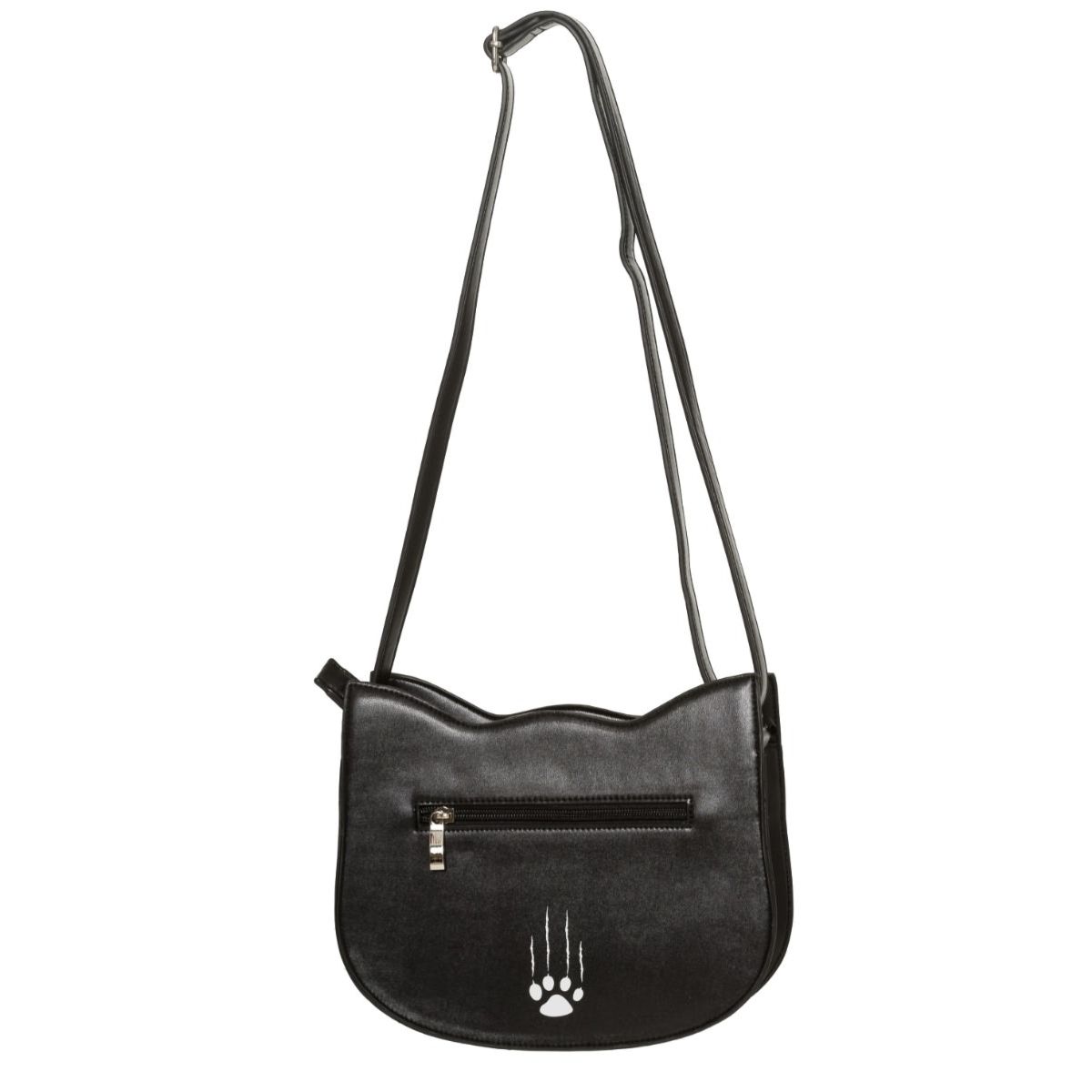 Lost Queen Women's Black Cat Triple Moon Pentacle Jinx Shoulder Bag