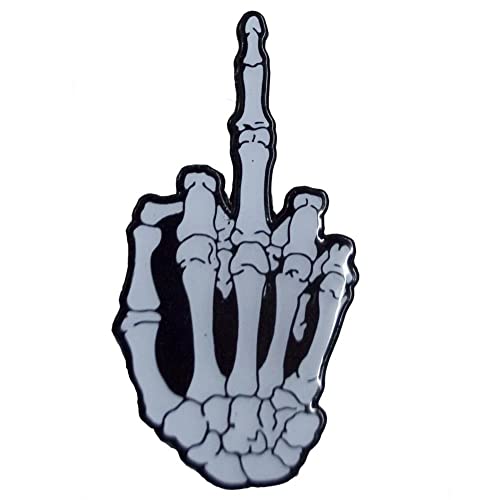 Skeleton Middle Finger Glow in the Dark Enamel Pin