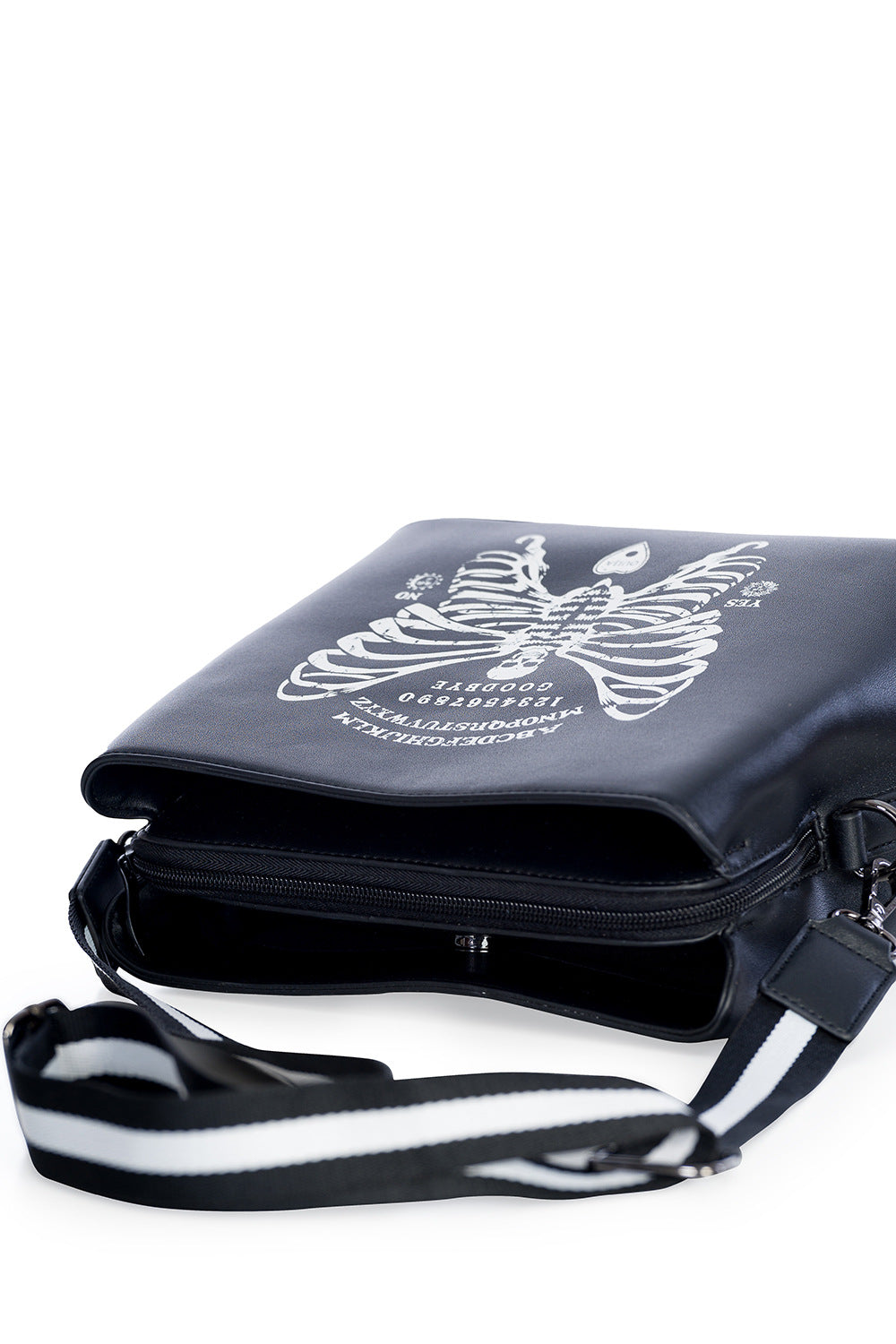 Lost Queen Women's Gothic Skeleton Butterfly Shoulder Bag Ouija Spirit Board Clutch Purse