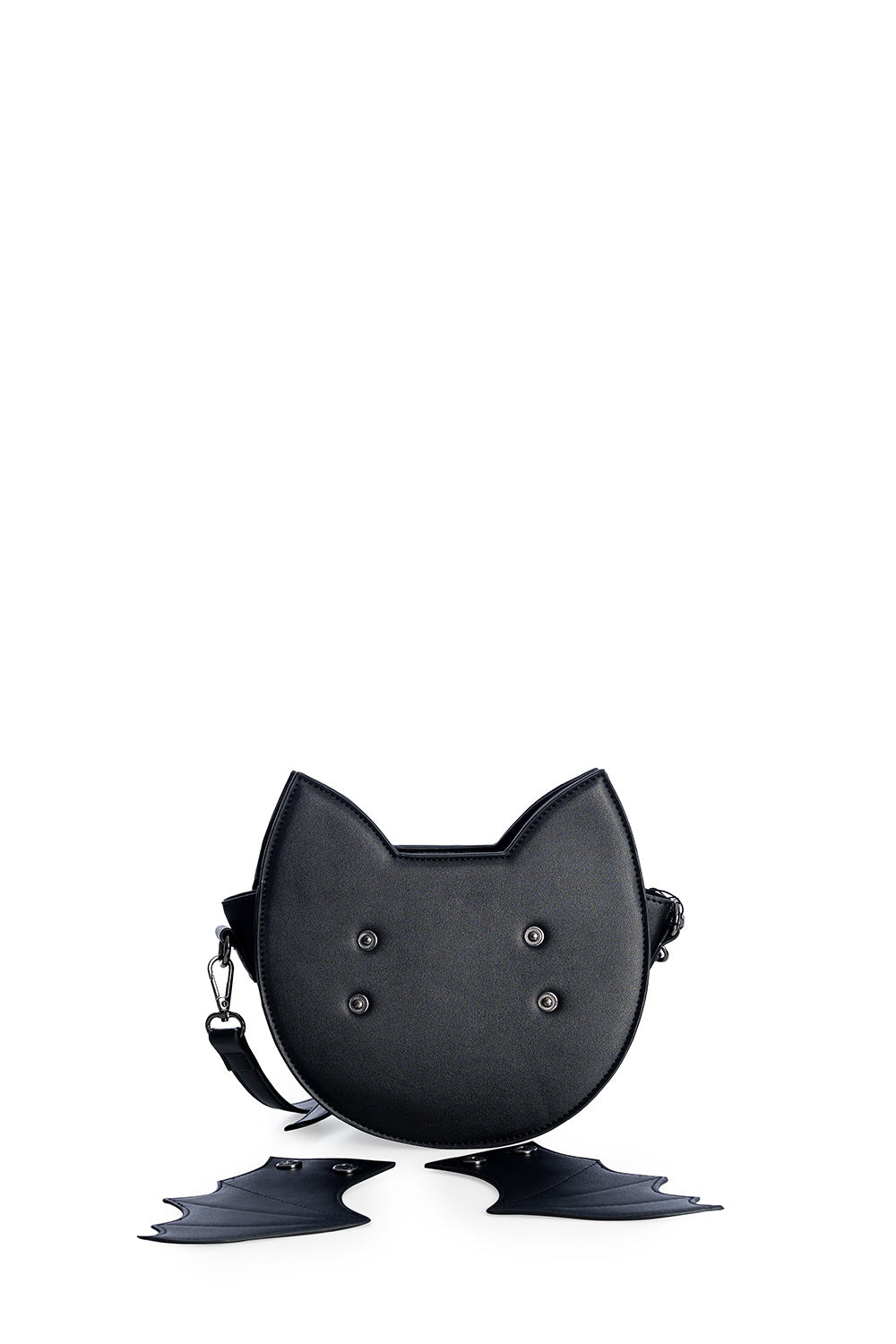 Lost Queen Women's Wendigo Shoulder Bag Cute Black Cat Bat Crossbody Purse