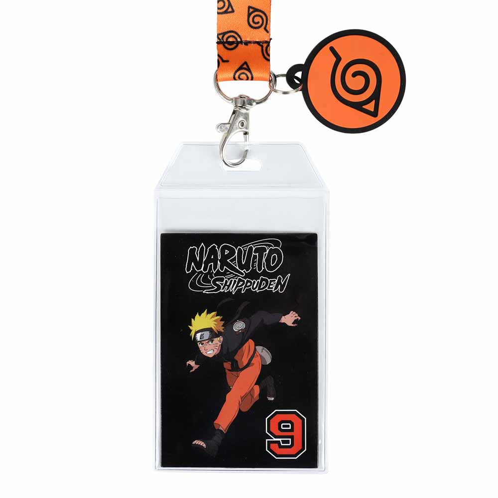 Naruto Shippuden "The Nine" 22-Inch Lanyard with Rubber Charm and Clear ID Sleeve