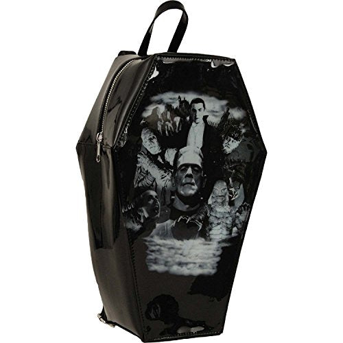 Universal Monsters Coffin Backpack with Frankenstein Dracula Bride Wolfman Mummy