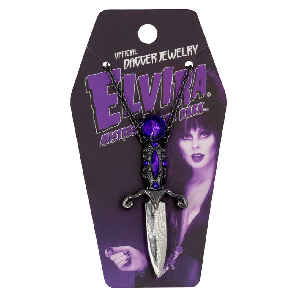 Elvira Dagger Necklace with Purple Stones