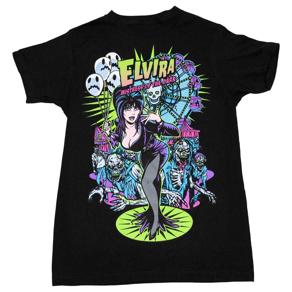 Elvira Ferris Wheel T-Shirt Men's Mistress of the Dark Zombie Tee