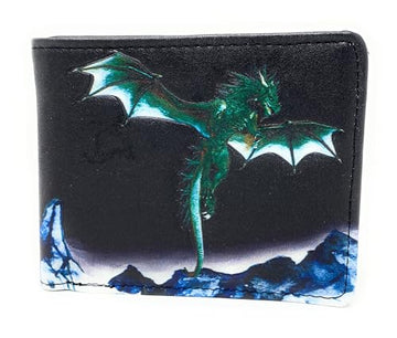 Medieval Dragons Bi-fold Wallet Black Faux Leather