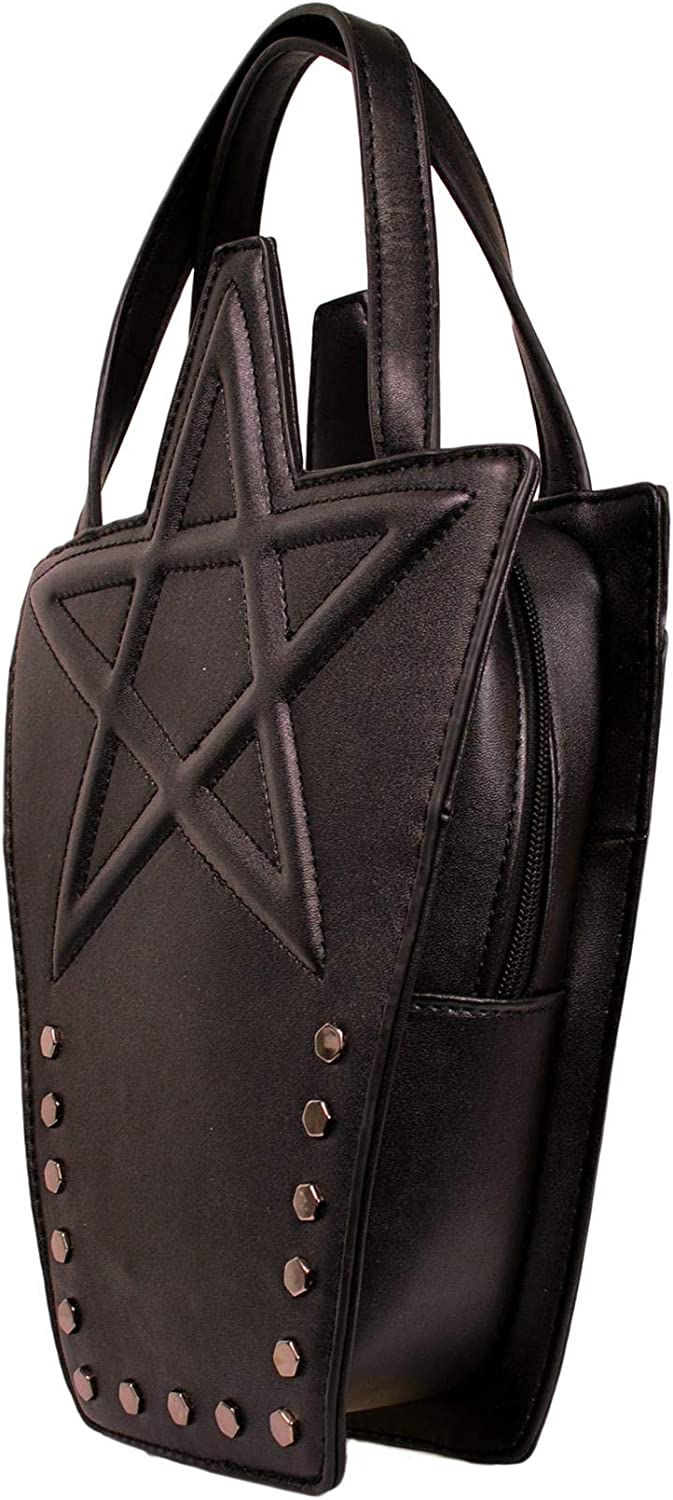 Black Coffin Pentagram Backpack or Handbag Convertible Gothic Bag Karma by Lost Queen