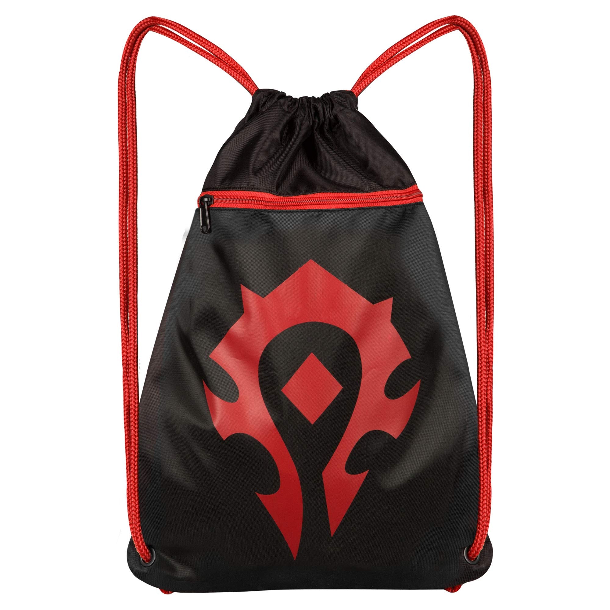 World of Warcraft Horde Logo Drawstring Backpack by JINX - 19" Loot Bag for Gaming Gear Travel & Outdoors