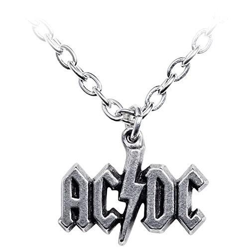 AC/DC Lightning Logo Pendant on 21" Chain Necklace from Alchemy Gothic