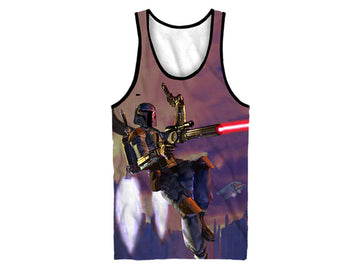 Star Wars Boba Fett Men's Sublimated Tank Top, Slim Fit XX-Large
