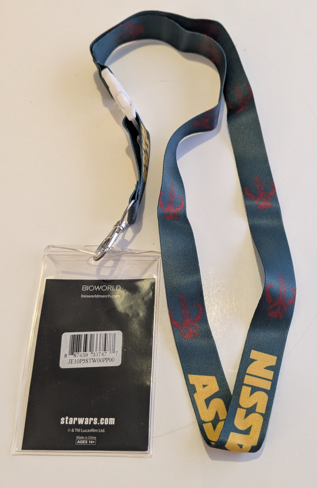 Star Wars Boba Fett Assassin Mandalorian Lanyard Keychain w/ ID Badge Holder