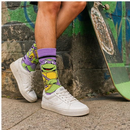 Teenage Mutant Ninja Turtles Men's 6 Pair Pack Crew Socks, Shoe Size 6-12