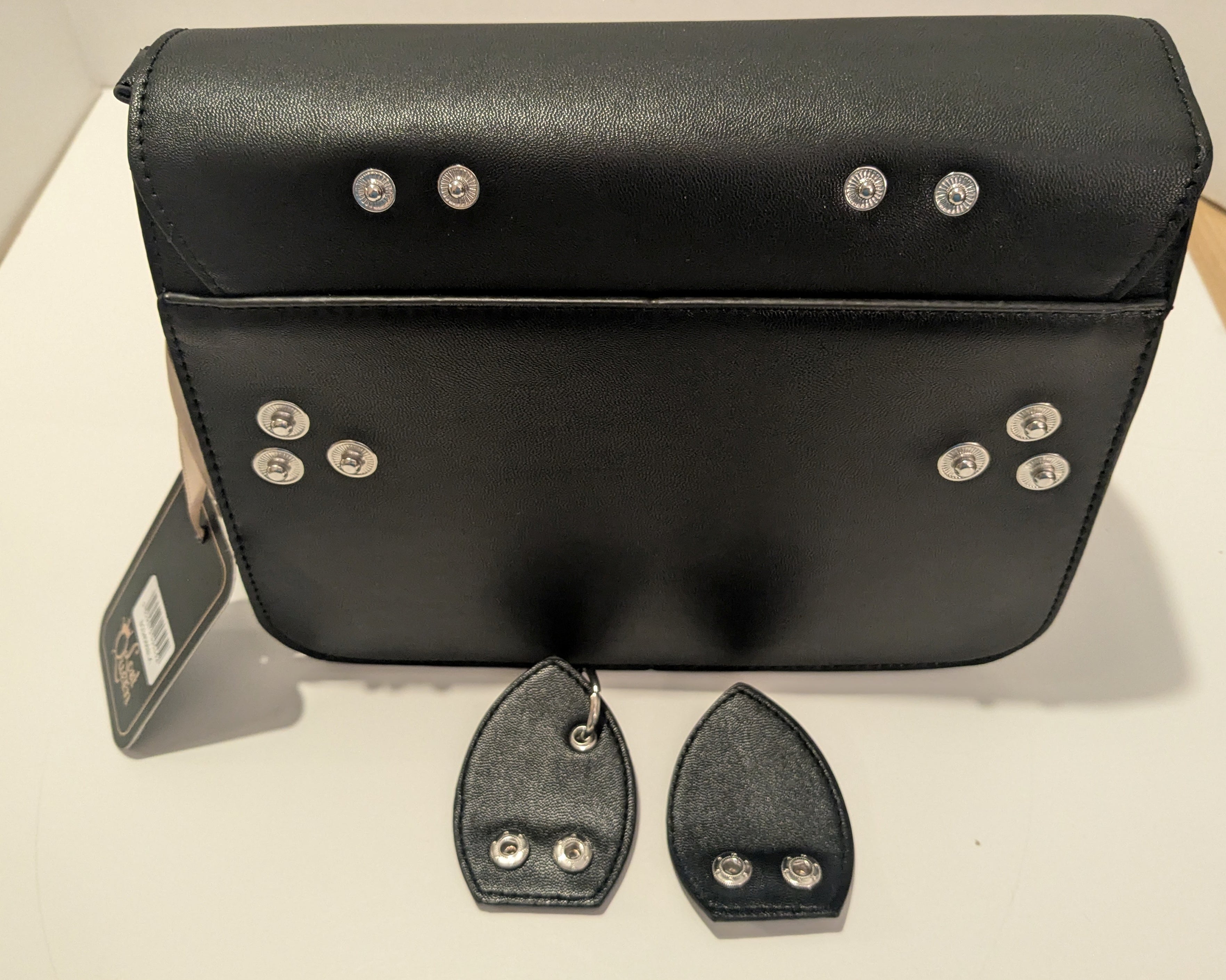 Lost Queen Catacomb Bat Crossbody Bag – Gothic Black Shoulder Bag with Wings & Ears