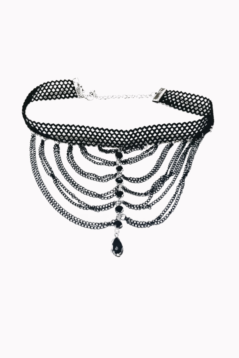 Victorian Layered Bejeweled Gothic Choker - D'Lish Adjustable Necklace