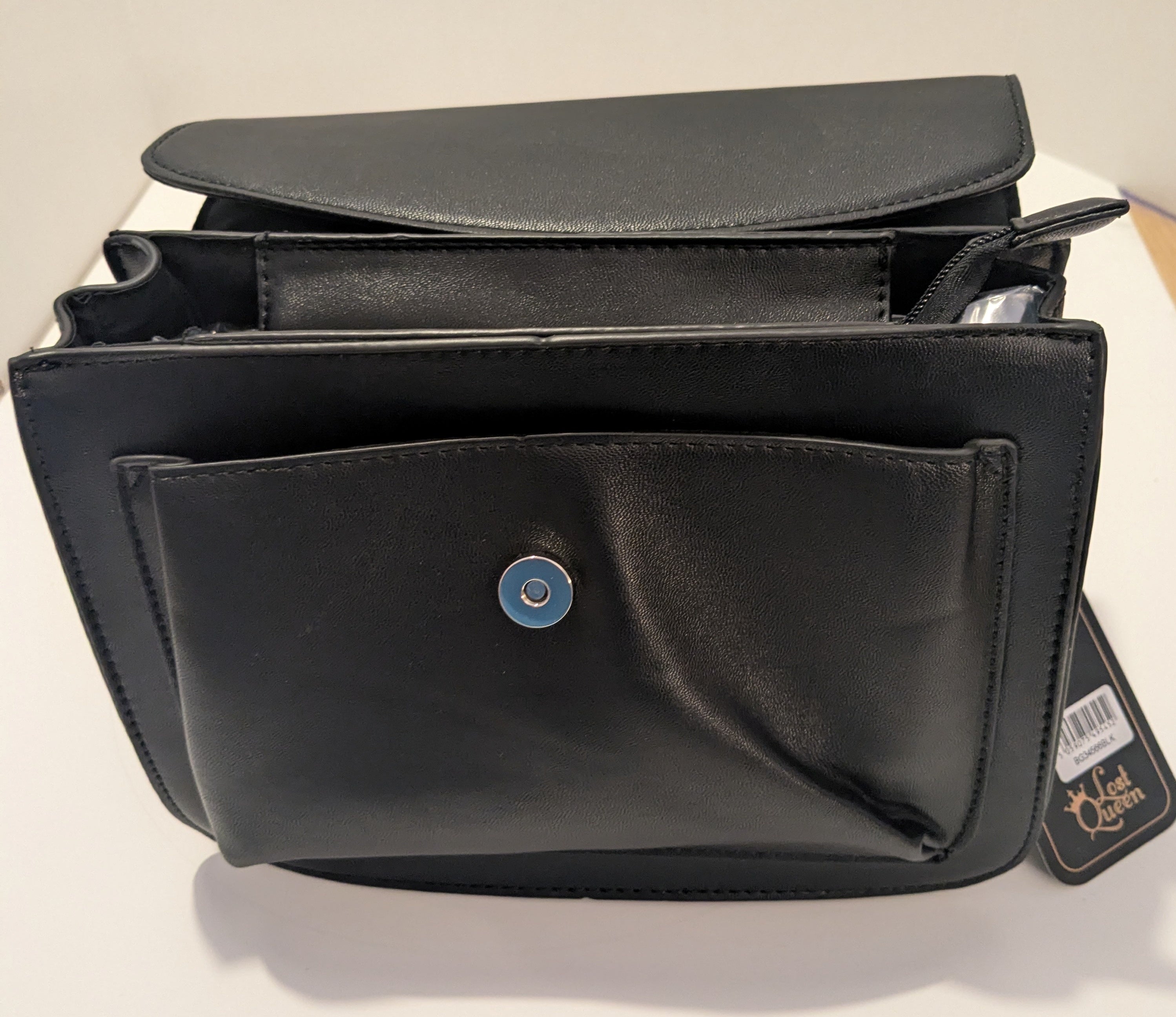Lost Queen Catacomb Bat Crossbody Bag – Gothic Black Shoulder Bag with Wings & Ears