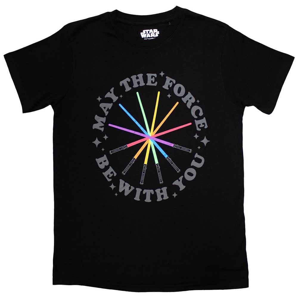 Star Wars Lightsaber Rainbow Men's  T-Shirt Black Tee Pride