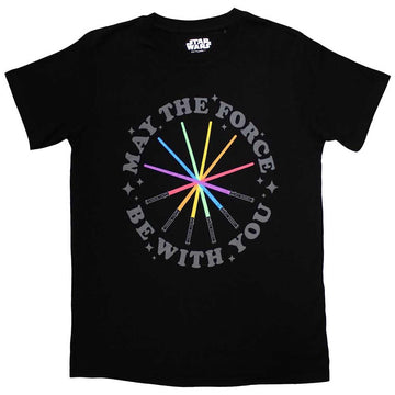 Star Wars Lightsaber Rainbow Men's  T-Shirt Black Tee Pride